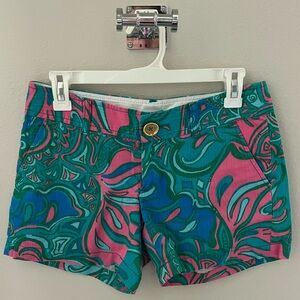 Lilly Pulitzer Women's Callahan Shorts Lilly Lounge Pink Blue Green Size 0